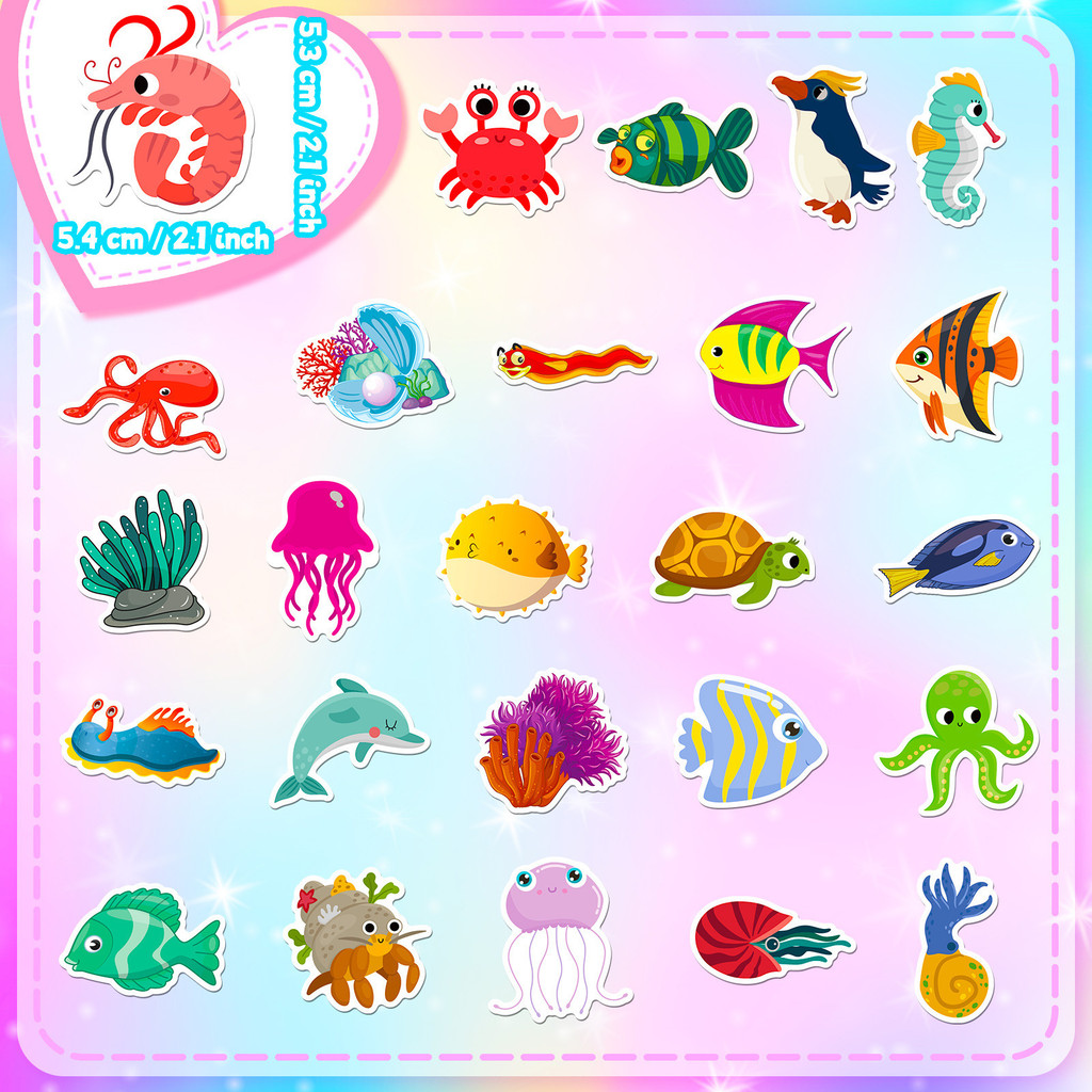50Pcs Marine Life Stickers - C - Aquarium Innovative Marine review and price