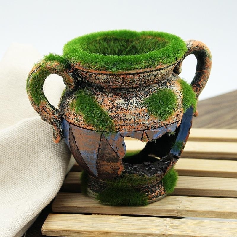 1pc Resin Vase with Moss Aquar - Aquarium Innovative Marine review and price