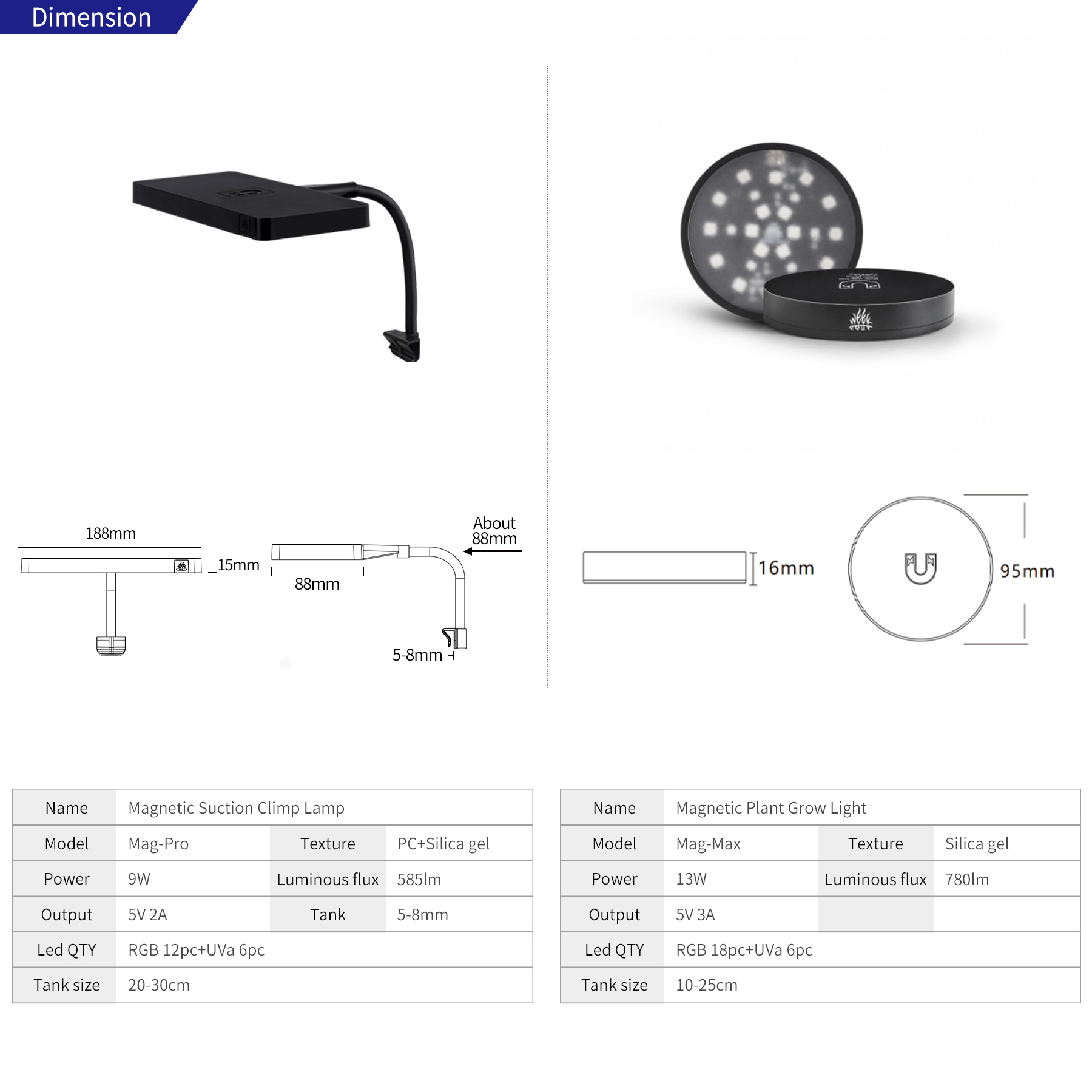 WEEK AQUA Mag-Pro Mag-Max Nano - Marine Aquarium Led Lights review and price