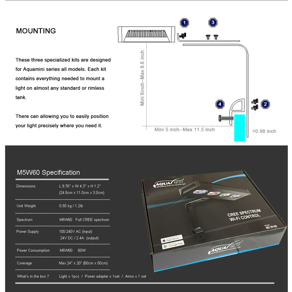 AQUANEST LED Aquarium Light T3 - Marine Aquarium Temperature review and price